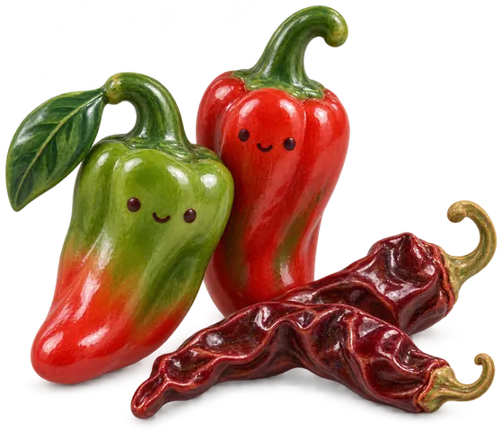 Piment de Chimayó, figurine en faïence de FermeVallée