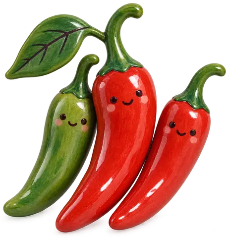 Piment coréen, figurine en faïence de FermeVallée