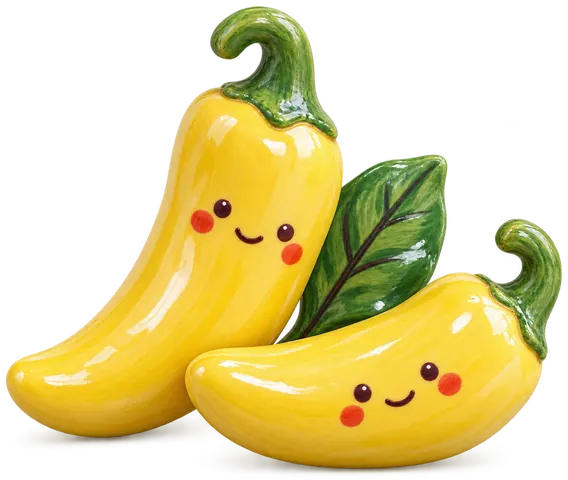 Piment banane, figurine en faïence de FermeVallée