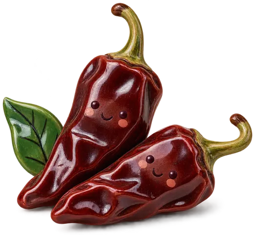 Piment guajillo, figurine en faïence de FermeVallée