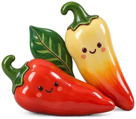 Piment hongrois, figurine en faïence de FermeVallée
