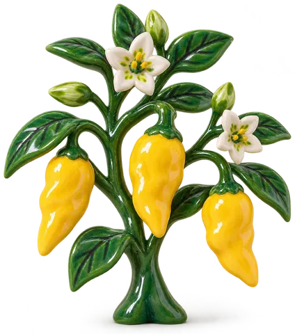 Piment hot lemon, figurine en faïence de FermeVallée