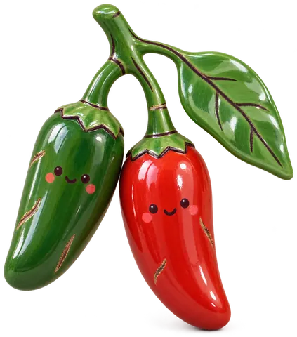 Piment jalapeño, figurine en faïence de FermeVallée