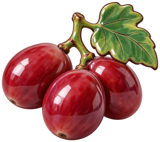 Grappe de raisins rouges aux grains ronds, chacun de la taille d’une prune