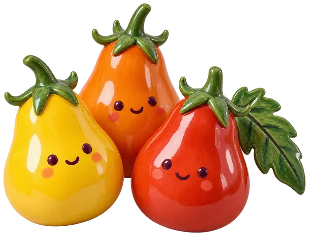 Tomate poire, figurine en faïence de FermeVallée