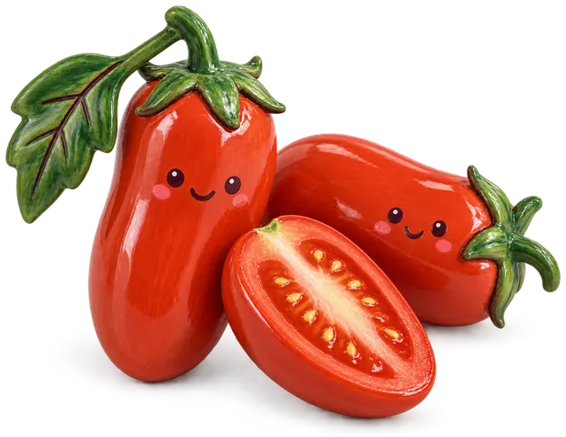 Tomate S. Marzano de l’Agro Sarnese-Nocerino, figurine en faïence de FermeVallée