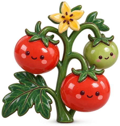 Tomate cerise, figurine en faïence de FermeVallée